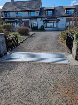 steel reinforced fabricated gate front garden open by panda-engineering