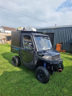 Aluminium structure for spotlight mounting, finished with a Matt black powder coating