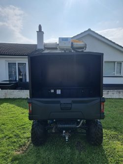 Aluminium structure for spotlight mounting, finished with a Matt black powder coating