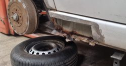 rust hole in body of ford fiesta repair welding work