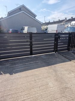 gate fabricated, welded and installed by Panda Engineering in Coleraine